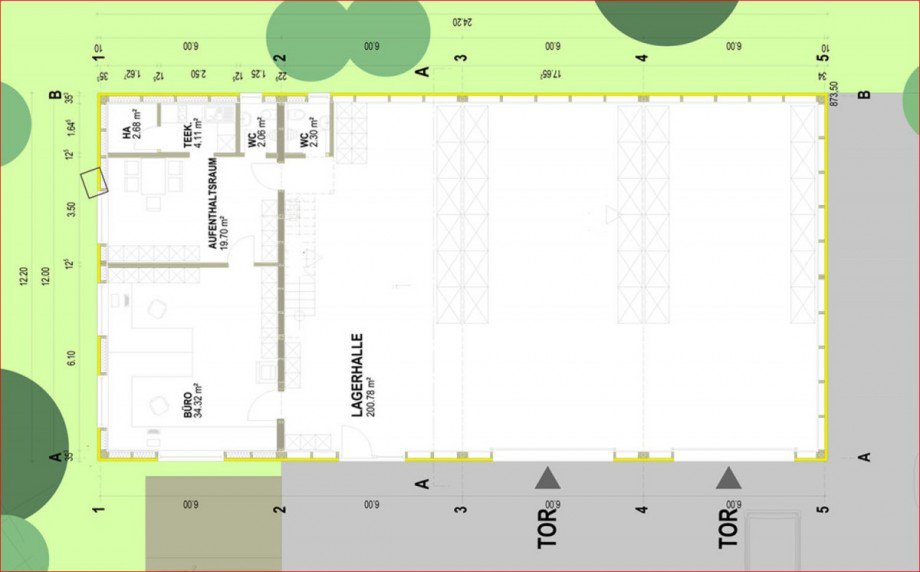 Grundriss Erdgeschoss Lager Oy-Mittelberg