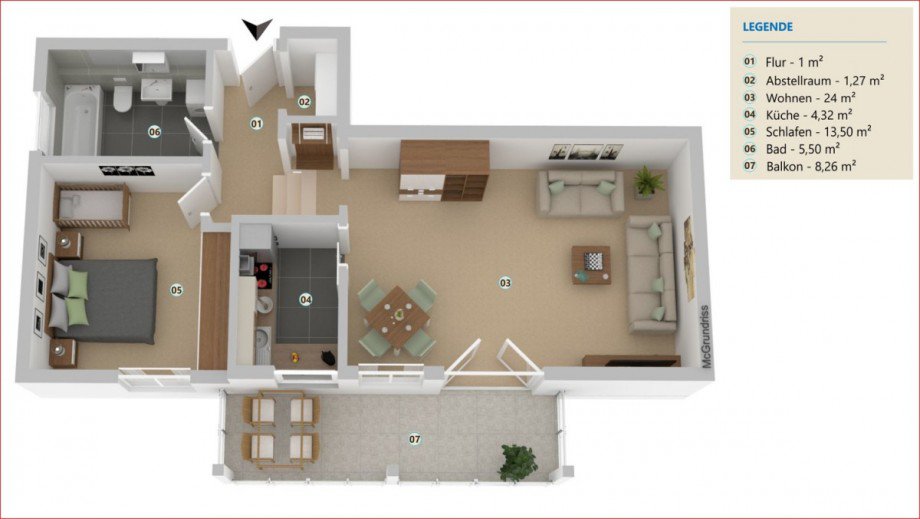 Grundriss DG Etagenwohnung Oy-Mittelberg