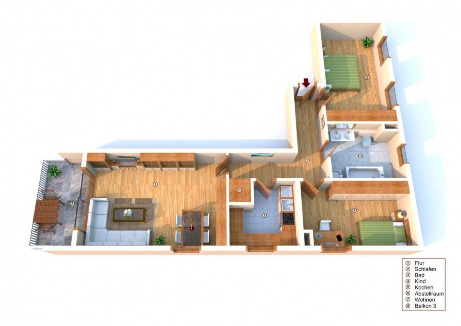 Grundriss Etagenwohnung F�ssen