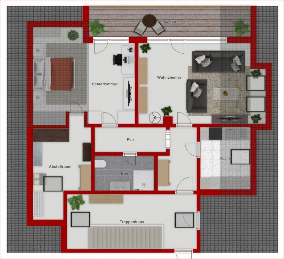 Grundriss DG Etagenwohnung Sonthofen