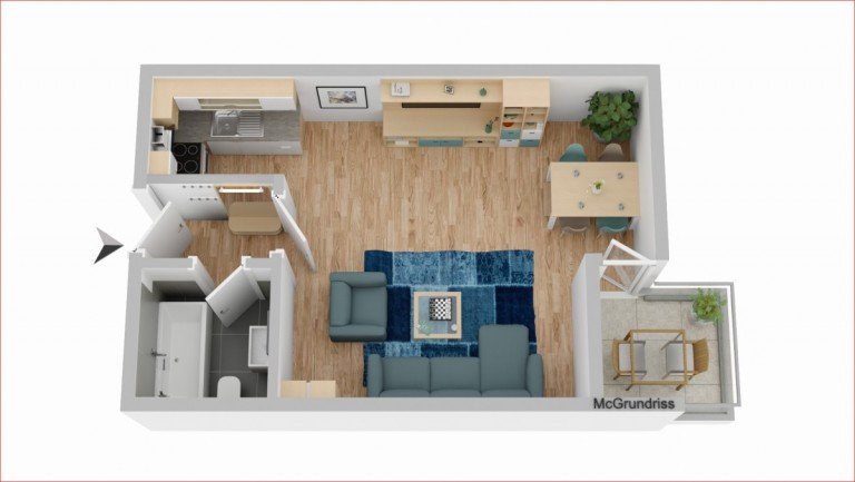 Grundriss Kempten - Kempten (Allg�u) Etagenwohnung Kleine gem�tliche Stadtwohnung mit Weitblick