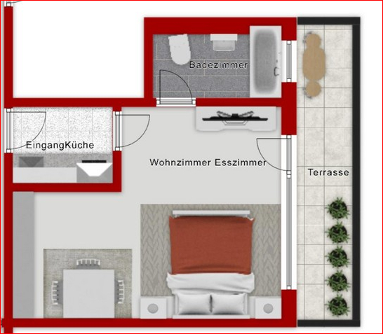 Grundriss Dachgeschosswohnung Seeg